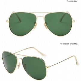 Aviator Glass Lens Toad Lens Sunglasses Driver's Sunglasses Classic Pilot's Glasses Retro Metal Lens - D - CH18QR7530Z $30.35