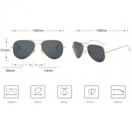 Aviator Glass Lens Toad Lens Sunglasses Driver's Sunglasses Classic Pilot's Glasses Retro Metal Lens - D - CH18QR7530Z $30.35