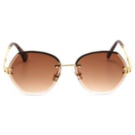 Aviator Frameless trimming sunglasses- ladies 2019 new sunglasses women fashion trend sunglasses - C - C018SMU7G9L $35.02