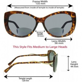 Oversized Womens BIFOCAL Sunglasses Sun Readers with Cat Eye Fashion Oversized Sexy Frame - Tortoise Shell Brown - CX18D52YCC...