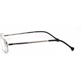 Rectangular Mens Flat Top Bridge Metal Rim Rectangular Reading Glasses - Silver - CV18ZYENS6U $12.78