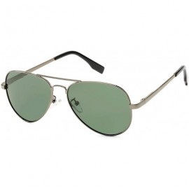 Sport Polarized Aviator Sunglasses Metal Frame Mirrored UV400 Lens - Gunmetal/G15 - CK18Q40640D $18.77