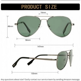 Sport Polarized Aviator Sunglasses Metal Frame Mirrored UV400 Lens - Gunmetal/G15 - CK18Q40640D $18.77