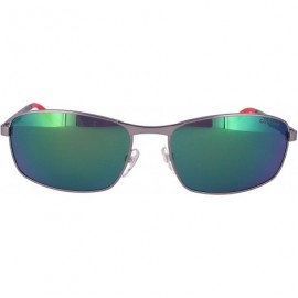 Rectangular 8012/S Sunglasses - Semi Matte Dark Ruthenium / Gray Green Polarized - CK11XM86YQD $30.47