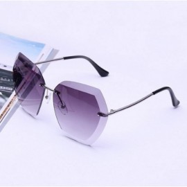 Oval Vintage Frameless Goggles for Women Men Retro Sun Glasses UV Protection - Style4 - C418RNDR80Q $9.36