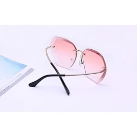 Oval Vintage Frameless Goggles for Women Men Retro Sun Glasses UV Protection - Style4 - C418RNDR80Q $9.36