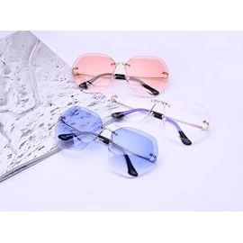 Oval Vintage Frameless Goggles for Women Men Retro Sun Glasses UV Protection - Style4 - C418RNDR80Q $9.36