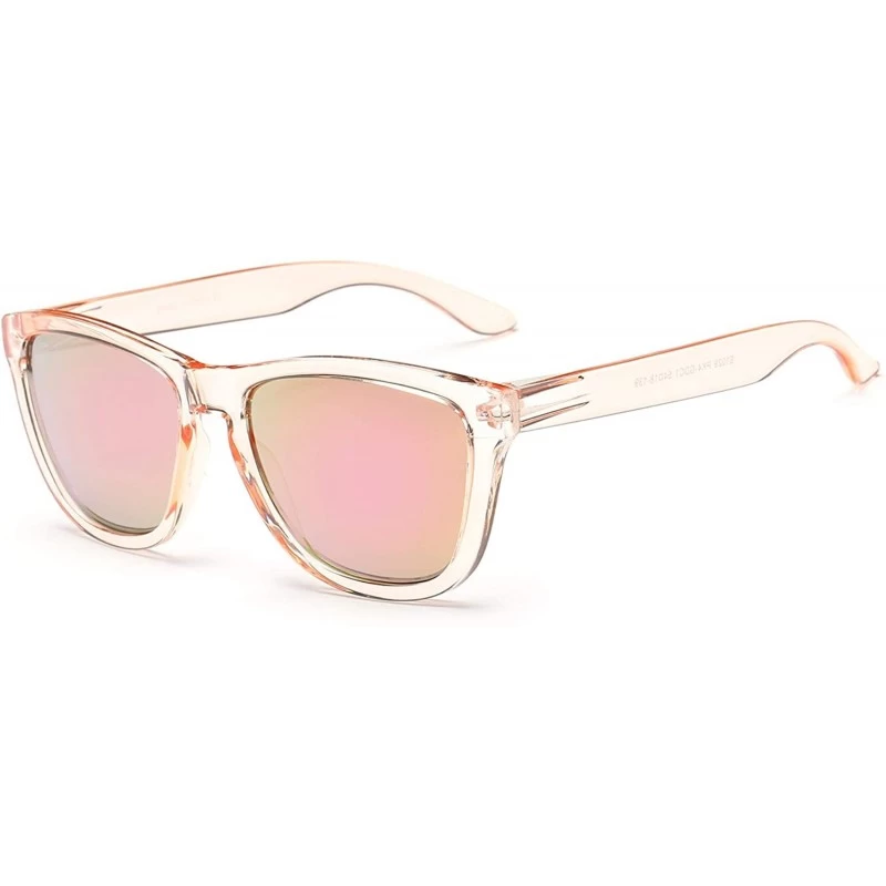 Goggle With a subtle horned rim and smooth squared lines- our Primrose Sunglasses - Pink - C618WU80W8Z $18.65