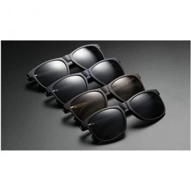 Goggle Fashion Trend Brand Designer TR90 Square Frame Men Polarized Sunglasses UV400 - Grey - CY18TQX0WSE $11.77