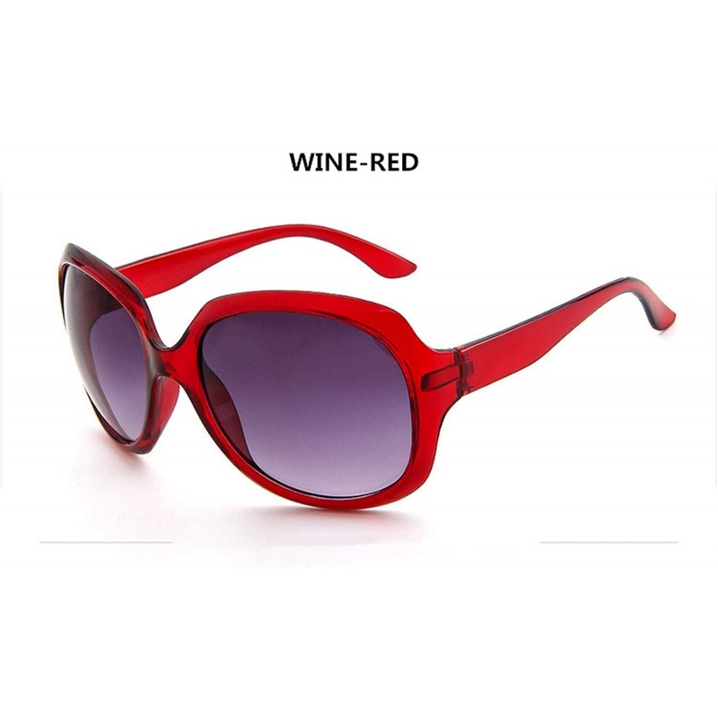 Oval Retro Classic Sunglasses Women Oval Shape Oculos De Sol Feminino Fashion Sunglaasses Er Price Girls - Wine-red - CJ198AH...