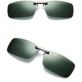 Oversized Detachable Night Vision Lens Driving Metal Polarized Clip On Glasses Sunglasses - Green - CS193XH9Y6A $10.58