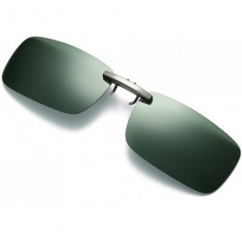 Oversized Detachable Night Vision Lens Driving Metal Polarized Clip On Glasses Sunglasses - Green - CS193XH9Y6A $10.58