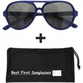 Wrap Top Flyer - Toddler's First Sunglasses for Ages 2-4 Years - Navy Blue - CK182EH35ZR $10.70