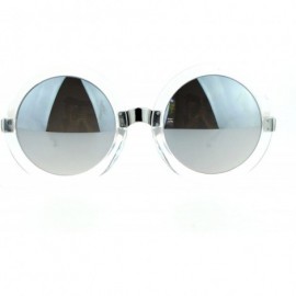 Oversized Womens Oversized Fashion Sunglasses Round Circle Frame Mirror Lens - Clear - CX12MH2APTP $9.90