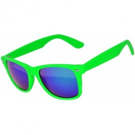 Oval 20 Pieces Per Case Wholesale Lot Sunglasses Colored Frame Full Mirror Lens - 20_pairs_matte_green - CL18CML7GCO $29.36