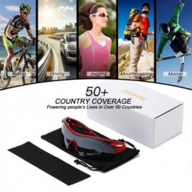 Goggle Sports Cycling Sunglasses for Men Women Unbreakable Shade Glasses for Running Bike Large - Red - CA18Y2233TH $9.73