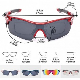 Goggle Sports Cycling Sunglasses for Men Women Unbreakable Shade Glasses for Running Bike Large - Red - CA18Y2233TH $9.73