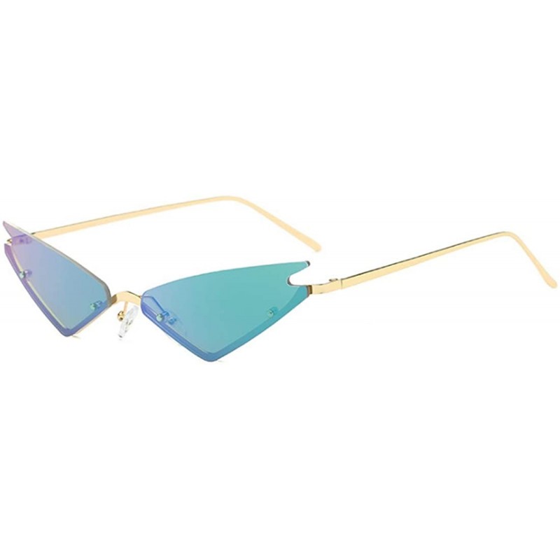 Square Unisex Fashion Cat Eye Metal Frame Candy Color Small Sunglasses UV400 - Green - C518NNKE0GC $10.49