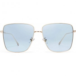 Square Sunglasses Non Polarized Protection Transparent Progressive - Blue - CV199HRZ882 $15.56