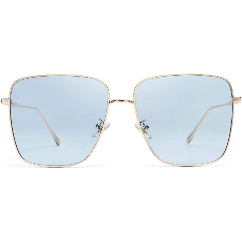 Square Sunglasses Non Polarized Protection Transparent Progressive - Blue - CV199HRZ882 $15.56