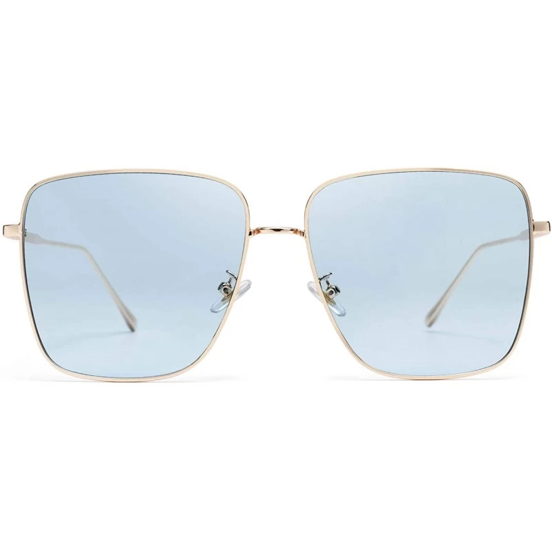 Square Sunglasses Non Polarized Protection Transparent Progressive - Blue - CV199HRZ882 $15.56