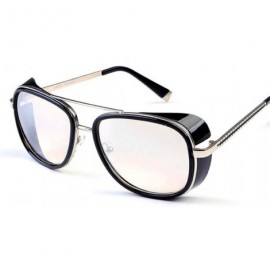 Oversized Sunglasses Men Coating Retro Sun Glasses - Leopard Brown - CJ194OM6YUQ $29.52