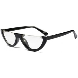 Goggle Classic Half Frame Cat Eye Sunglasses Mod Style For Men Women - C5 - CR18CMWC9ZW $27.39