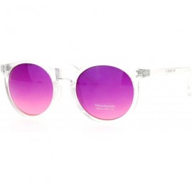 Round Clear Frame Sunglasses Round Keyhole Retro Fashion Color Gradient Lens - Clear - CH188OQLK8K $8.33