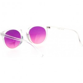 Round Clear Frame Sunglasses Round Keyhole Retro Fashion Color Gradient Lens - Clear - CH188OQLK8K $8.33