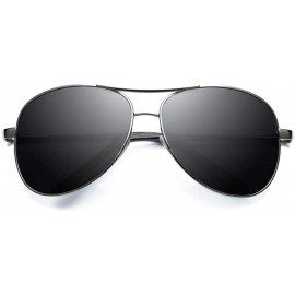 Aviator Men Military Style Classic Aviator Polarized Sunglasses Outdoor 100% UV protection - Silver - CU18X8AOUE3 $12.48