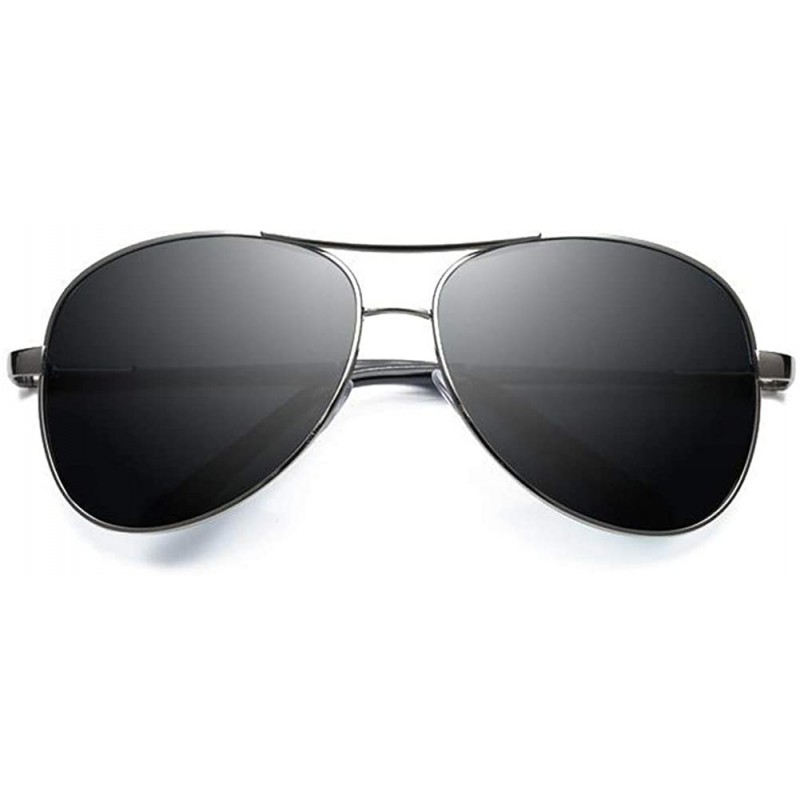 Aviator Men Military Style Classic Aviator Polarized Sunglasses Outdoor 100% UV protection - Silver - CU18X8AOUE3 $12.48