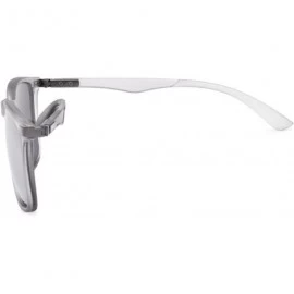 Square Large Bifocal Sunglasses Polit Style Sunshine Readers with Bendable Memory Bridge and Arm - Sgs037 Silver Mirror - CT1...