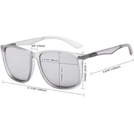 Square Large Bifocal Sunglasses Polit Style Sunshine Readers with Bendable Memory Bridge and Arm - Sgs037 Silver Mirror - CT1...