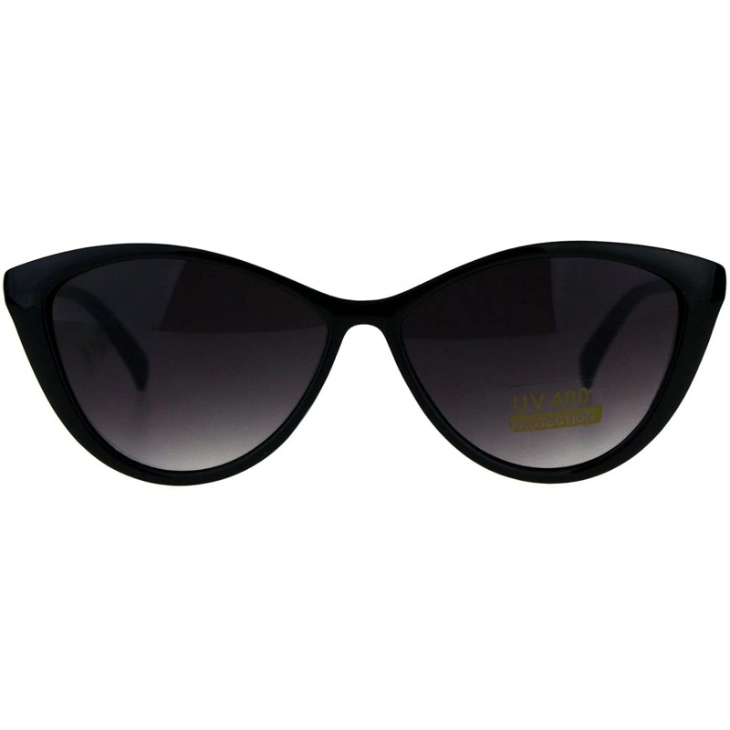 Oval Womens Simple Classic Fashion Sunglasses Oval Cateye Frame UV 400 - Black - CO18G5HXNNE $8.25