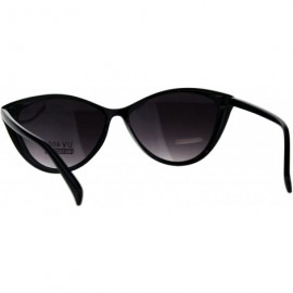 Oval Womens Simple Classic Fashion Sunglasses Oval Cateye Frame UV 400 - Black - CO18G5HXNNE $8.25