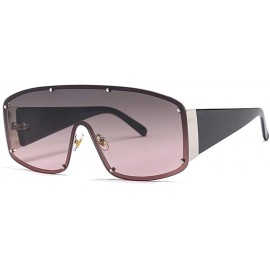 Rectangular Oversized Sunglasses Gradient Glasses Eyewear - Gray&red - C118QKA54RD $14.80