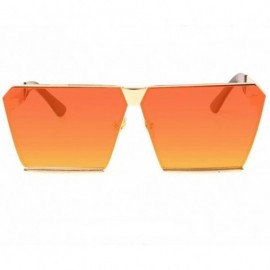 Rimless Women Square UV400 Mirror Sunglasses Men Lady Sun Glasses Eyeglasses - Red Orange - CJ18278WAX0 $11.87