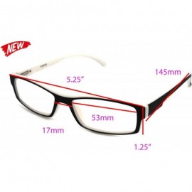 Rectangular Soft Matte Black w/ 2 Tone Reading Glasses Spring Hinge 0.74 Oz - R1 Matte Black Matte White - CD18WY96CEQ $16.15