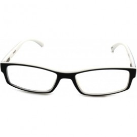 Rectangular Soft Matte Black w/ 2 Tone Reading Glasses Spring Hinge 0.74 Oz - R1 Matte Black Matte White - CD18WY96CEQ $16.15