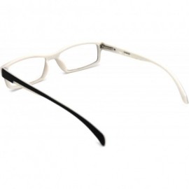 Rectangular Soft Matte Black w/ 2 Tone Reading Glasses Spring Hinge 0.74 Oz - R1 Matte Black Matte White - CD18WY96CEQ $16.15