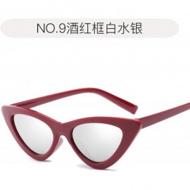 Aviator Cute Sexy Cat Eye Sunglasses Women Small Glasses Lady Luxury Mirror Retro Sun Vintage Female - 2 - CG198ZQMKQT $28.31