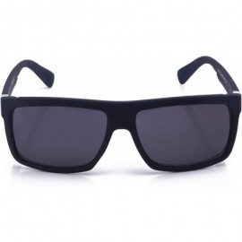 Square Flat Top Square Gradient Frame Womens Mens Super Oversized Unisex Fashion Sunglasses - Rubber Navy - CQ11M5N3PEF $8.44