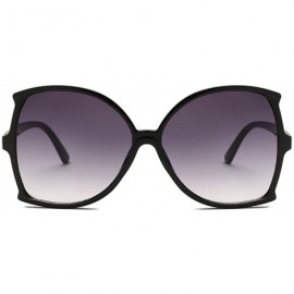 Oval women fashion Simple sunglasses Retro glasses Men and women Sunglasses - Black - CY18LL0339G $6.81