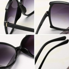 Oval women fashion Simple sunglasses Retro glasses Men and women Sunglasses - Black - CY18LL0339G $6.81