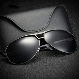 Aviator Men's Sunglasses Polarized Coating Travel BRAND DESIGN Classic Mirror Sun Black - Gray - CS18XE0S9M4 $10.83