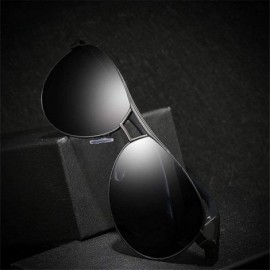 Aviator Men's Sunglasses Polarized Coating Travel BRAND DESIGN Classic Mirror Sun Black - Gray - CS18XE0S9M4 $10.83