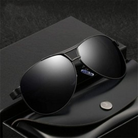 Aviator Men's Sunglasses Polarized Coating Travel BRAND DESIGN Classic Mirror Sun Black - Gray - CS18XE0S9M4 $10.83