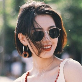 Oval Metal Classic Vintage Women Sunglasses Luxury Design Glasses Driving Eyewear Oculos De Sol Masculino - CX1985GOUMM $23.12