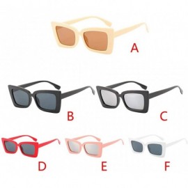 Rectangular Adult Irregular Eye Sunglasses-Retro Eyewear Fashion Radiation Protection - D - CL18OA4O25M $7.34