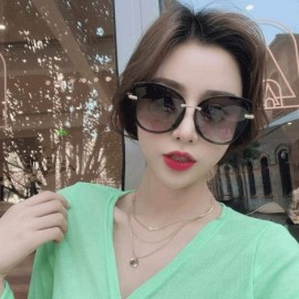 Cat Eye Retro sunglasses fashion cat eye sunglasses - Green Frame Gradually Gray - CA1999LNE08 $18.22